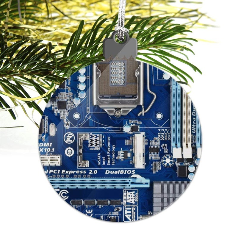 GRAPHICS & MORE Blue Computer Motherboard Processor CPU Acrylic Christmas Tree Holiday Ornament - Image 5